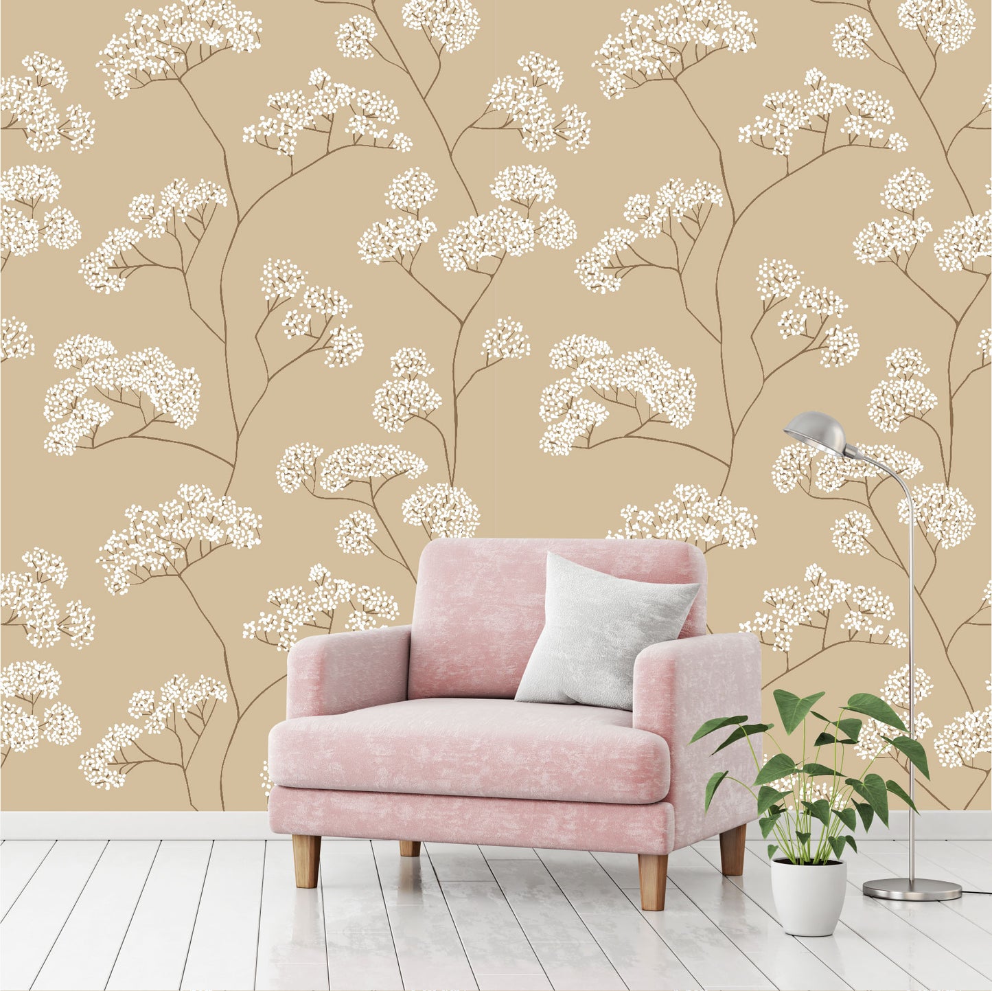 Mural flores blancas - MT363