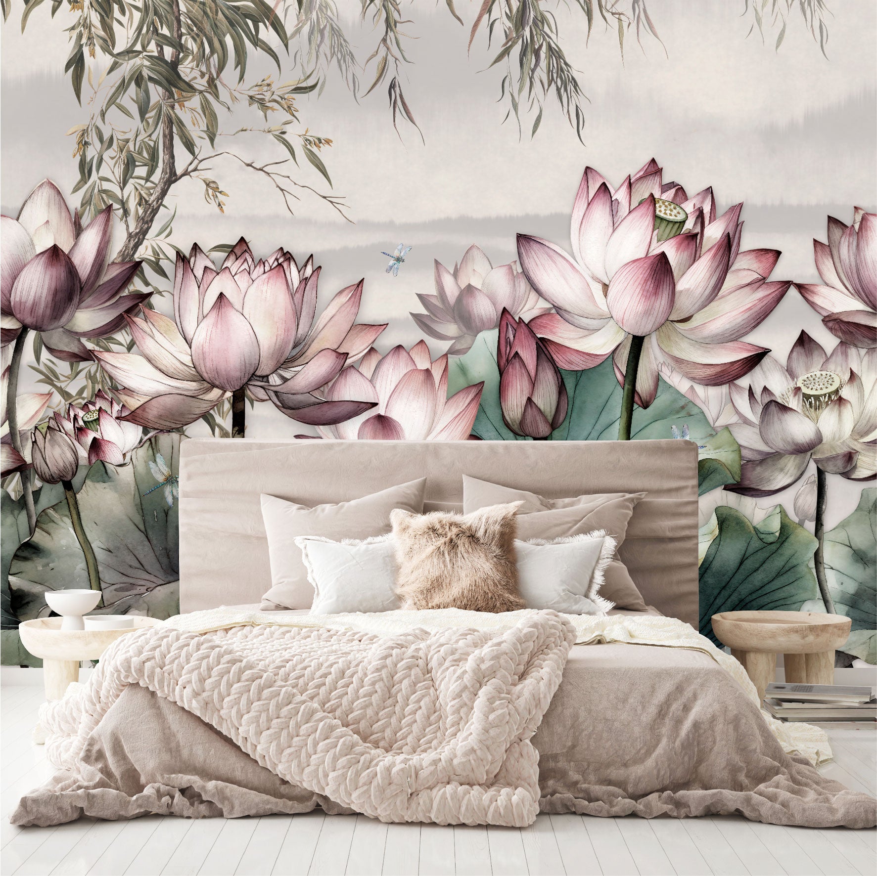 Mural Tropical Flores de Loto - MT391