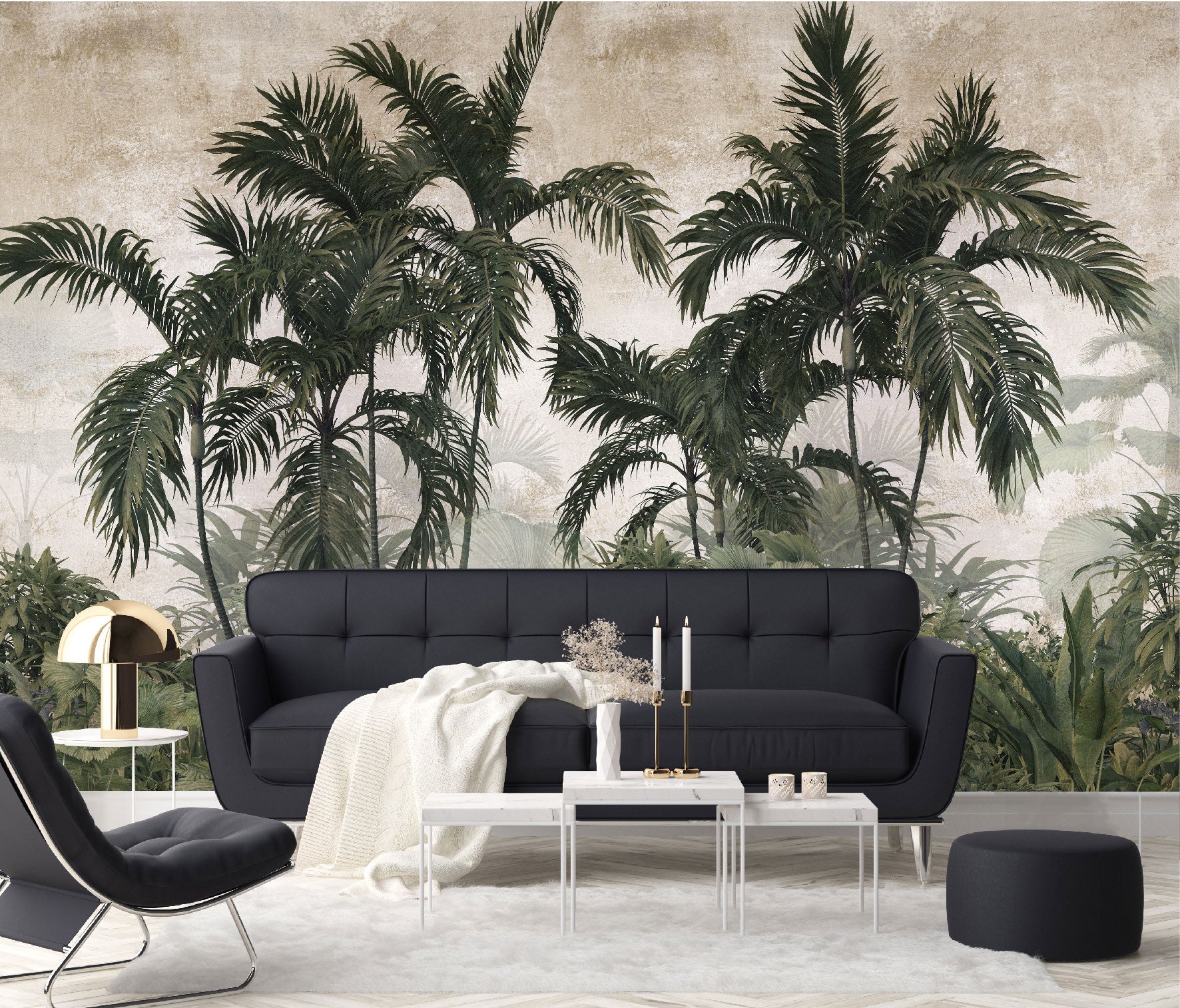 Mural Jungla Tropical con Hojas de Palma - MT145