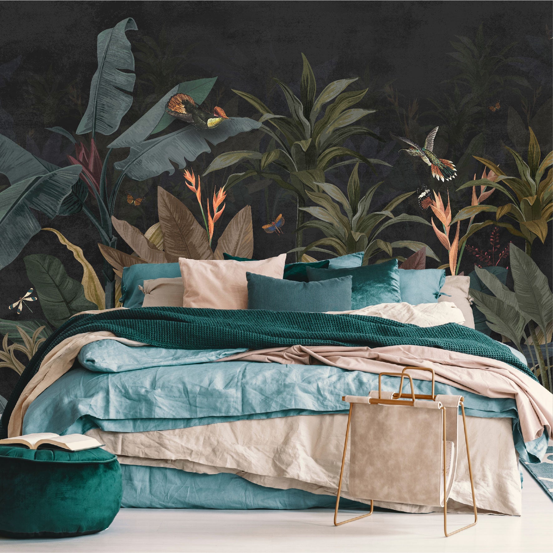 Mural Jungla Vintage Fondo Oscuro - MT250