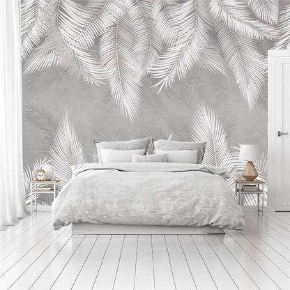 Mural Plumas Blancas y Grises - MT414