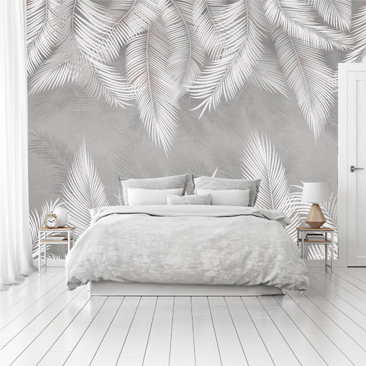 Mural Plumas Blancas y Grises - MT414