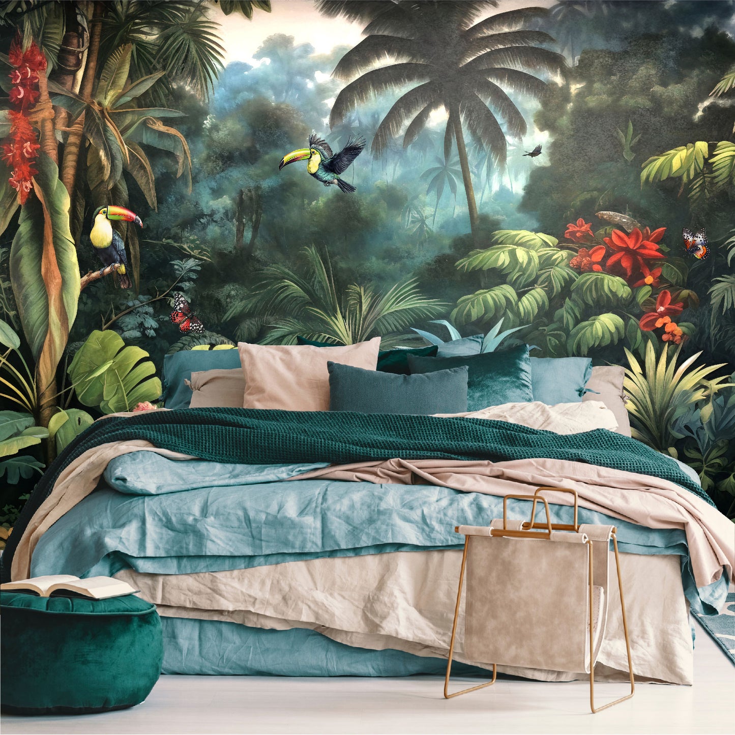 Mural Jungla Tropical con Loros - MT405
