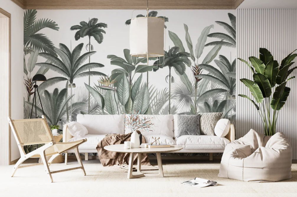 Mural palmeras y hojas tropicales - MT390