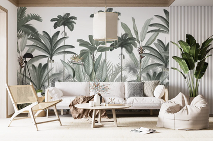 Mural palmeras y hojas tropicales - MT390