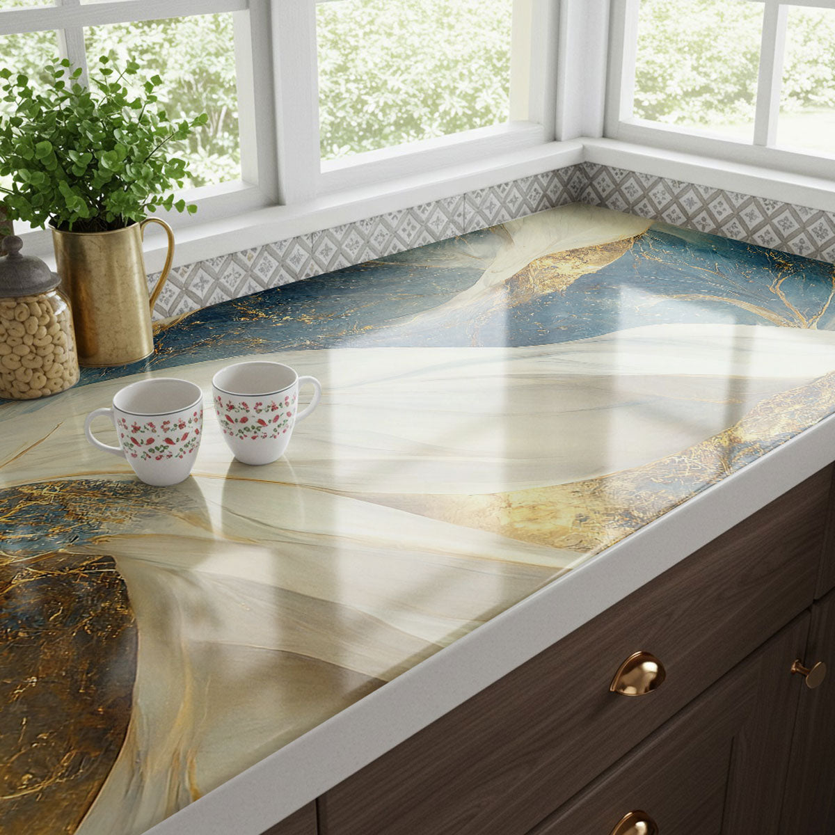 Vinilo Autoadhesivo Simil Marmol - 100x100cm - MM3554