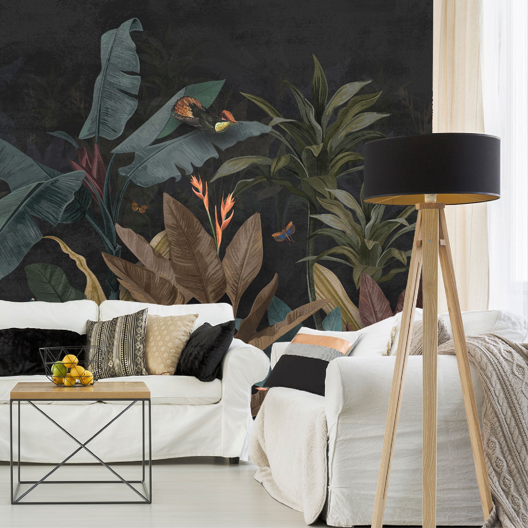 Mural Jungla Vintage Fondo Oscuro - MT250
