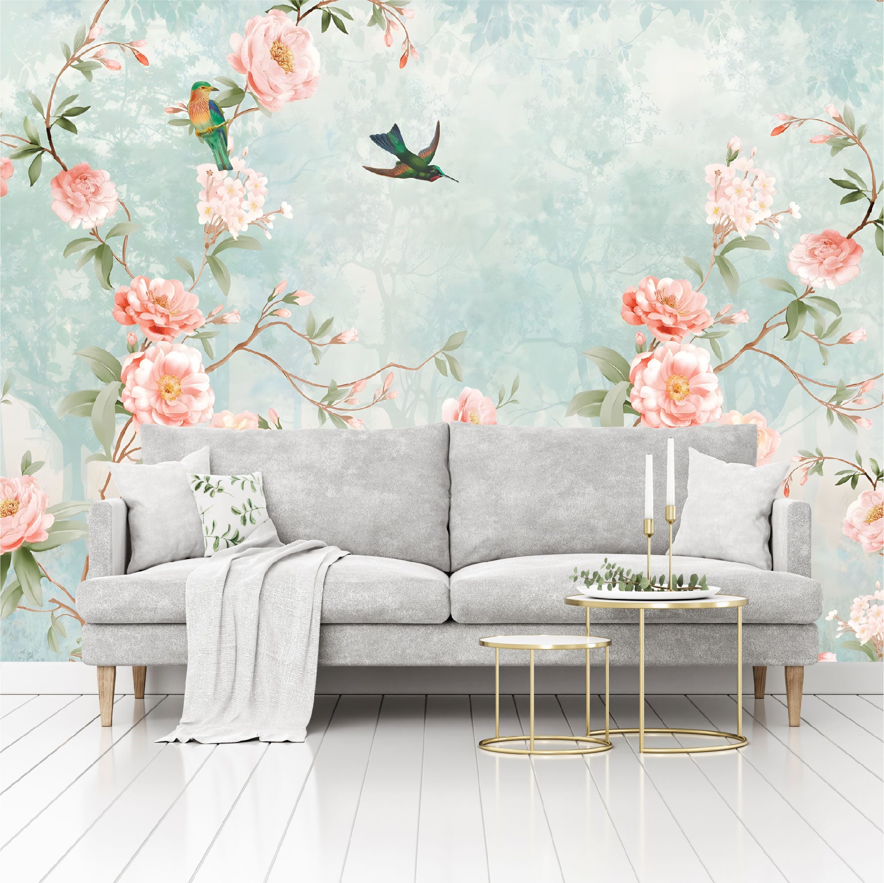 Mural enredadera de peonias - MT368