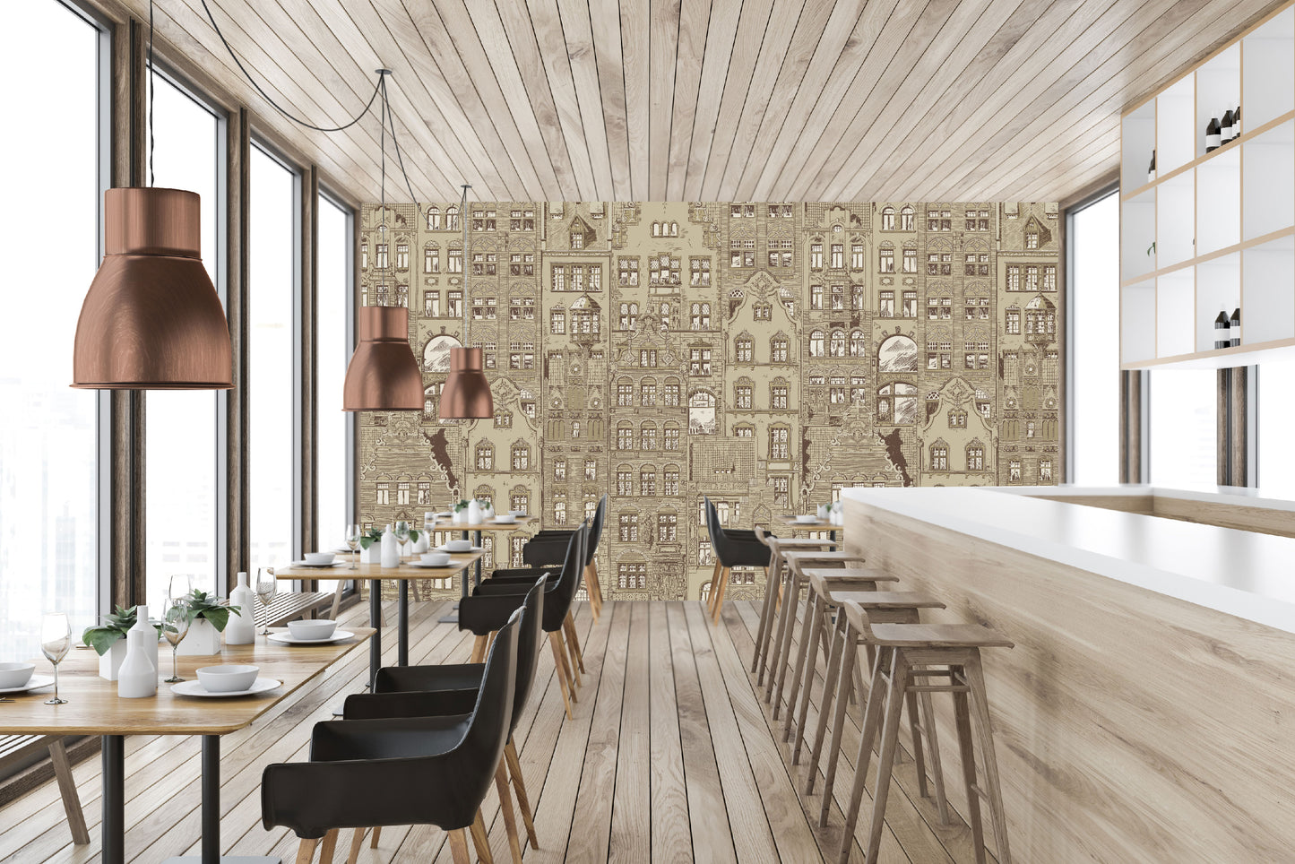 Mural Amsterdam Beige - Modelo VCORP 001