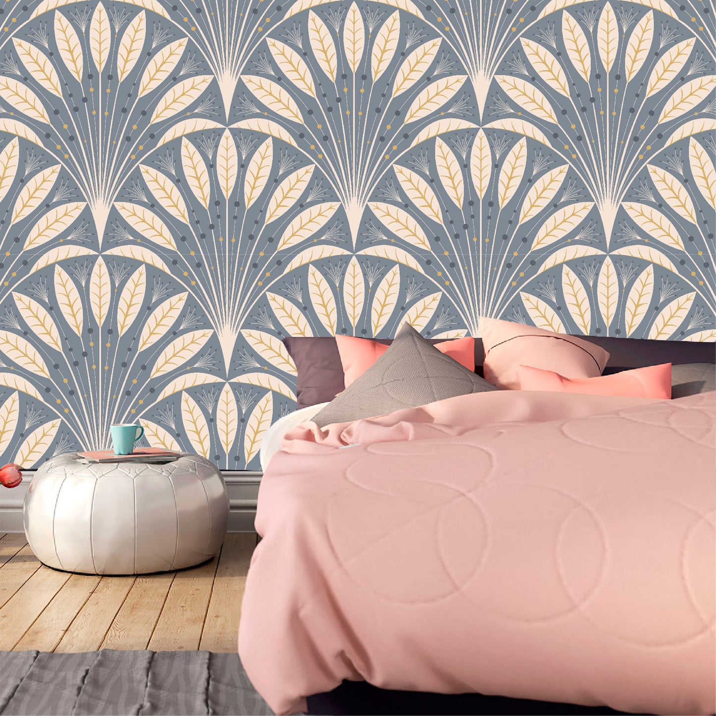 Patrón Hojas Mágicas - MT554 - Gris, Marrón, Beige