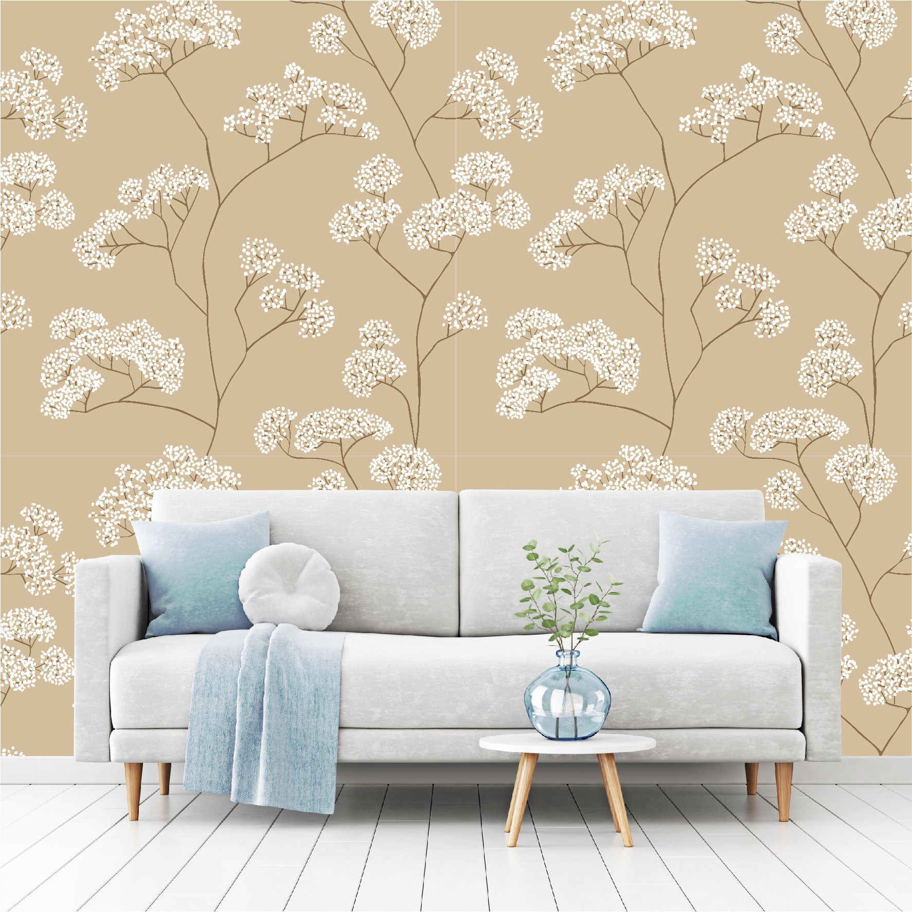 Mural flores blancas - MT363