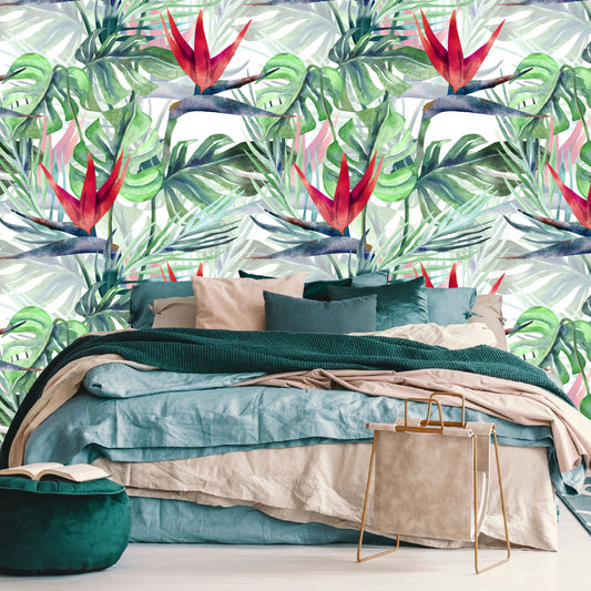 Vinilo Mate Tropical Flores rojas de Stritzia 081