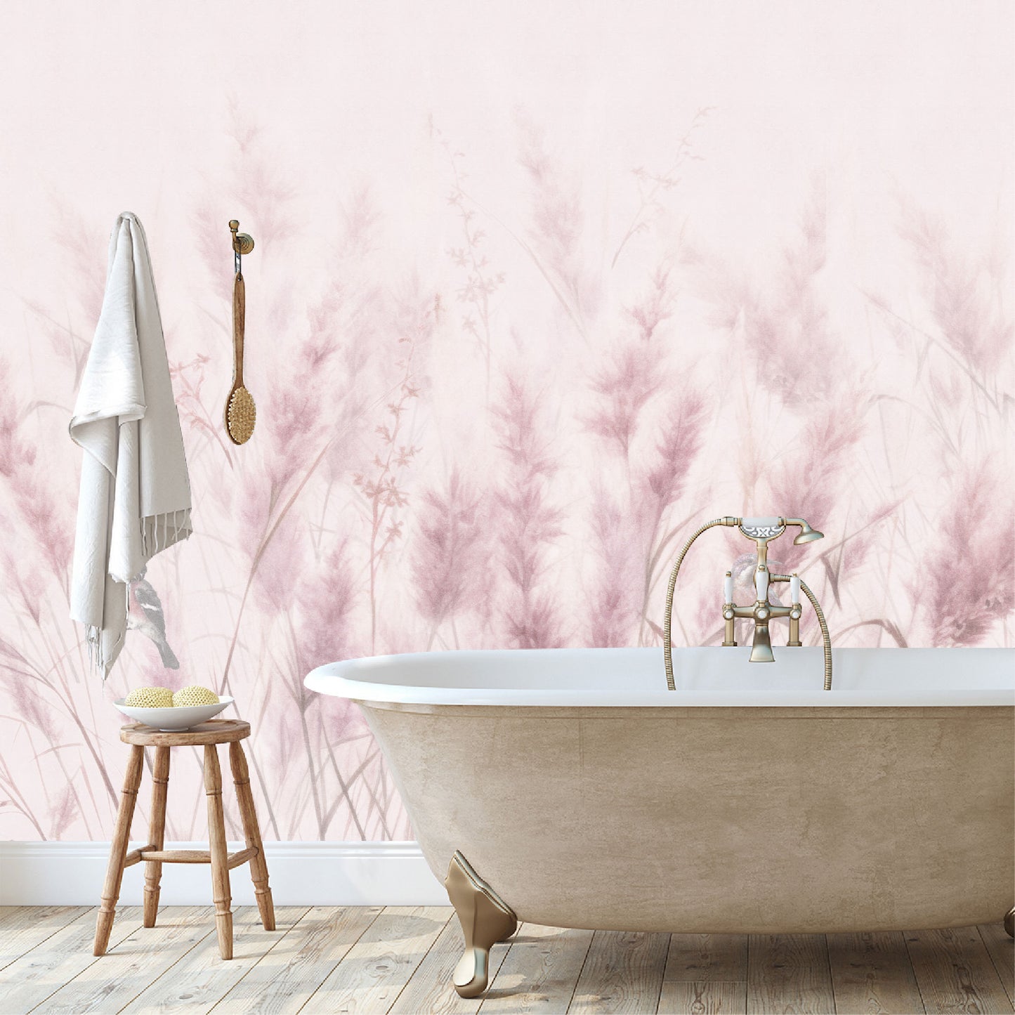 Mural Plumas Rosas - MT559
