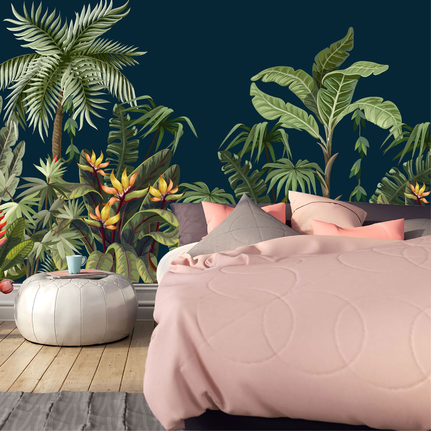 Vinilo Mate Tropical Frontera con Flores 060