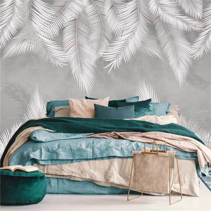 Mural Plumas Blancas y Grises - MT414