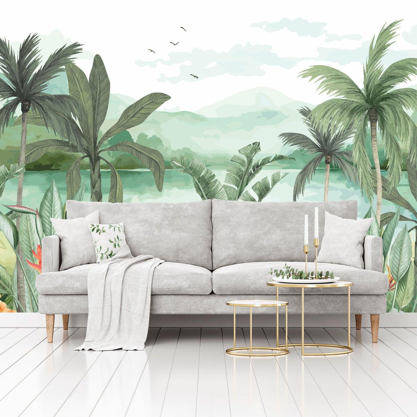 Mural Jungla Tropical Acuarelada - MT573