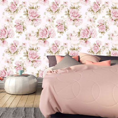 Vinilo Mate Tropical Flores Rosas 066