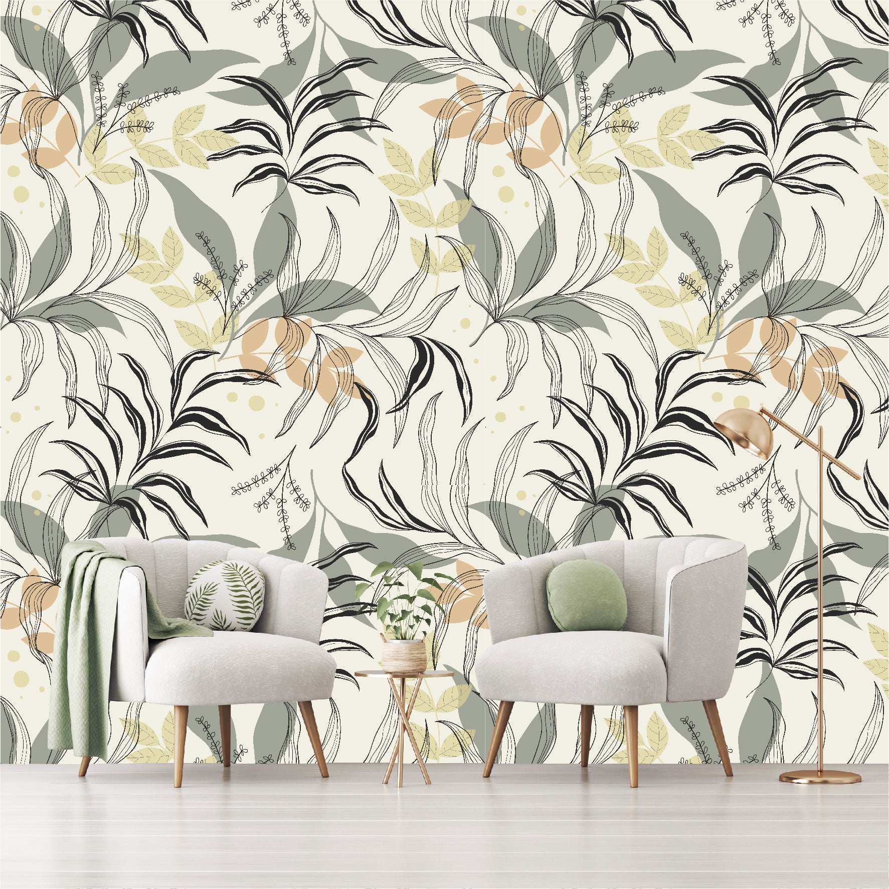 Mural Hojas Tropicales - MT377