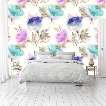 Mural Flores de Colores Acuarela - MA010
