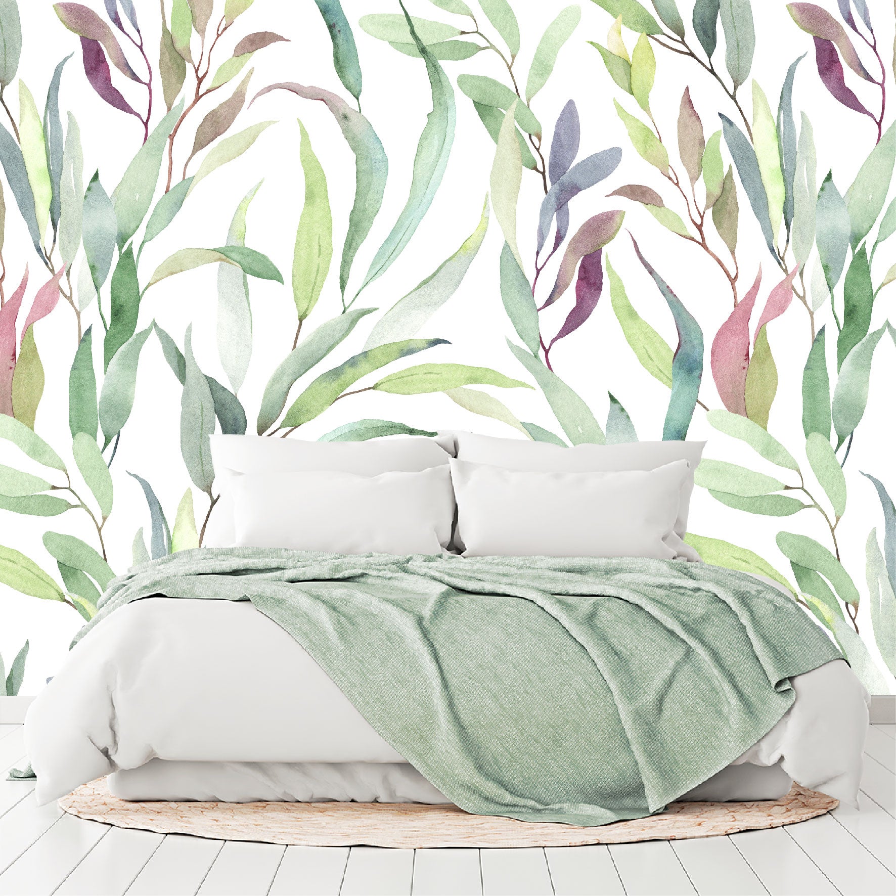 Mural Tropical Hojas Coloridas - MT187