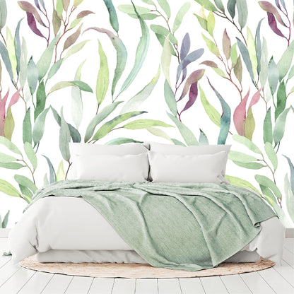 Mural Tropical Hojas Coloridas - MT187