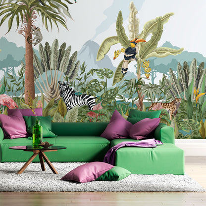 Mural Selva Tropical con Animales - MT133