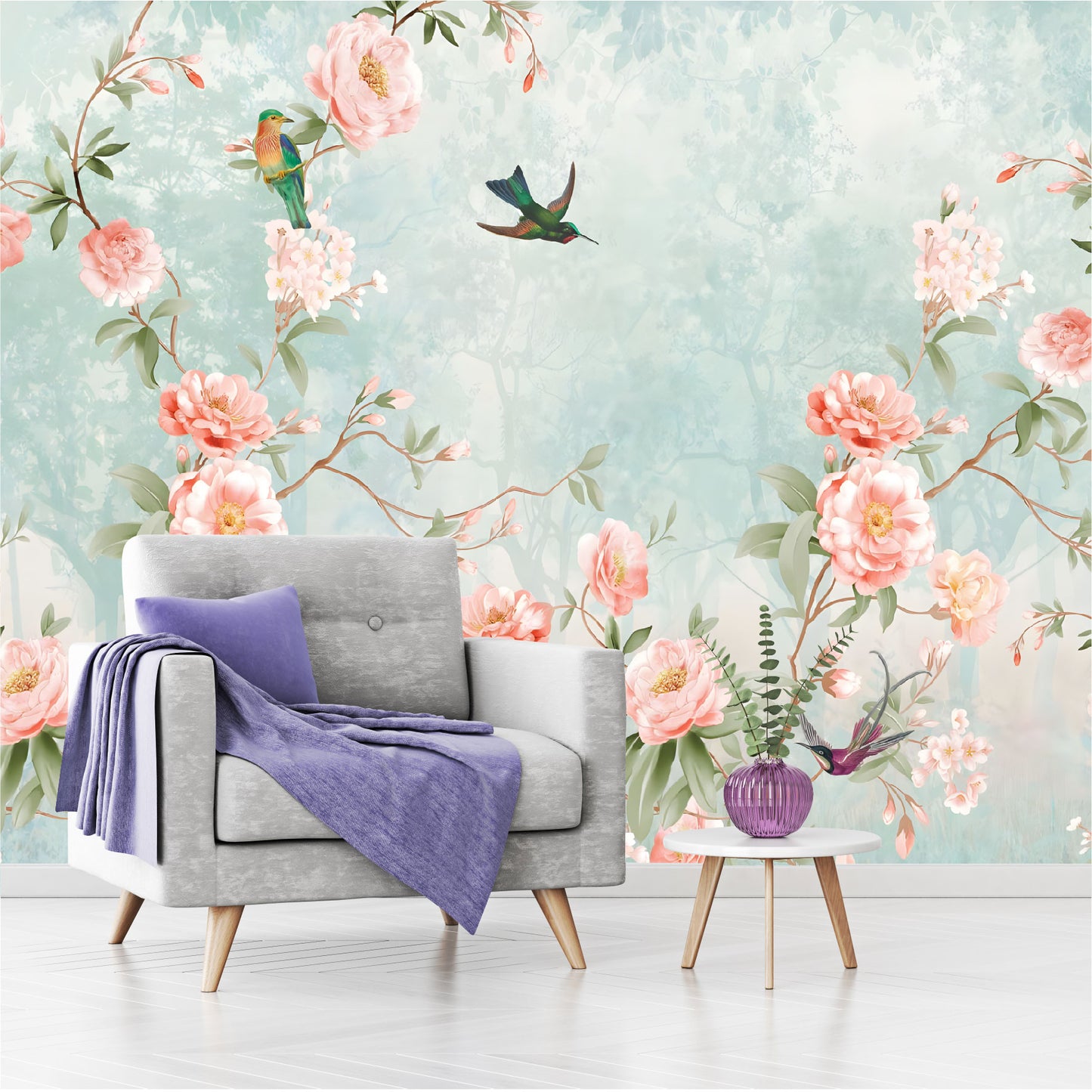 Mural enredadera de peonias - MT368