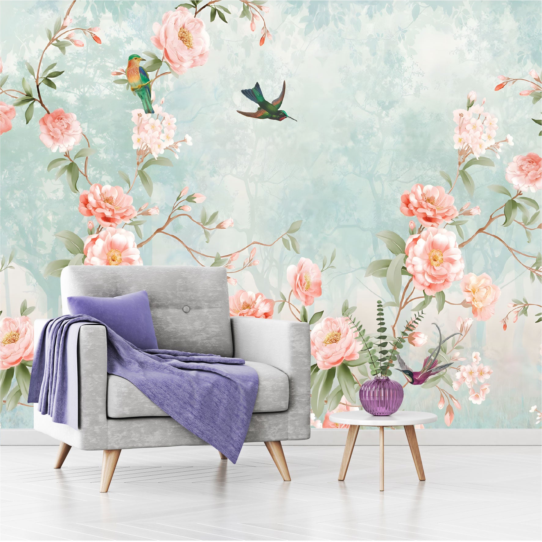 Mural enredadera de peonias - MT368