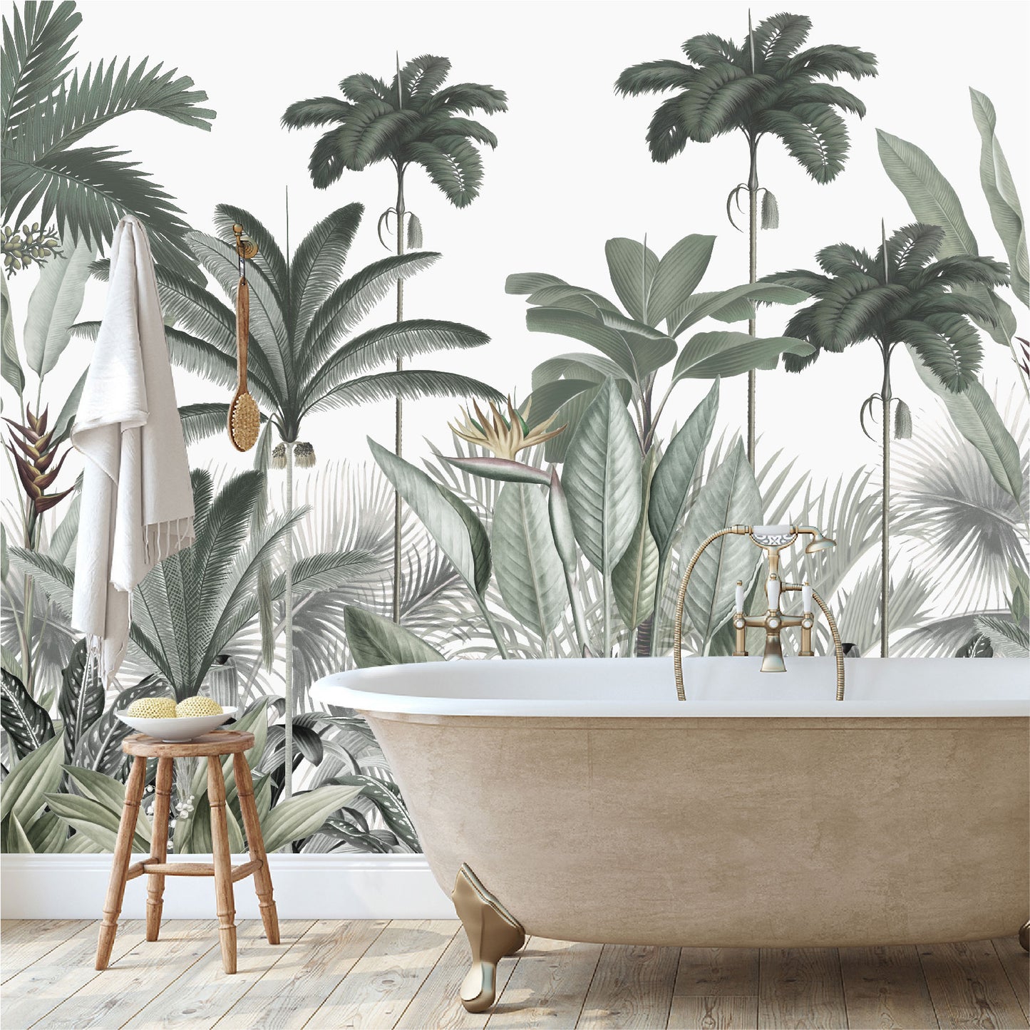 Mural palmeras y hojas tropicales - MT390