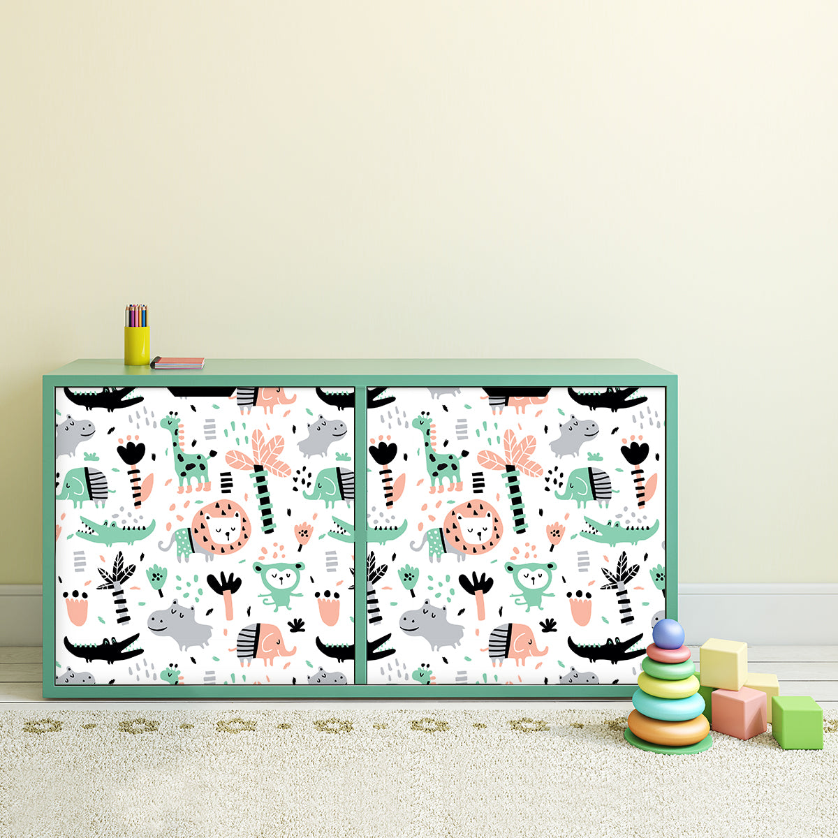 Vinilo para Muebles Animales y Palmeras - MI025