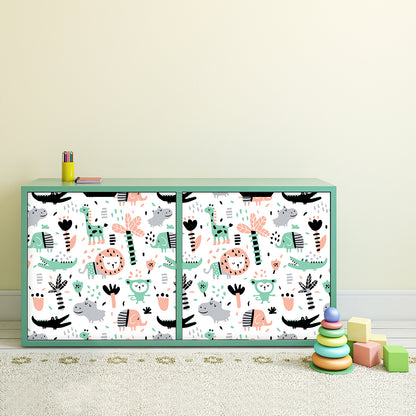 Vinilo para Muebles Animales y Palmeras - MI025