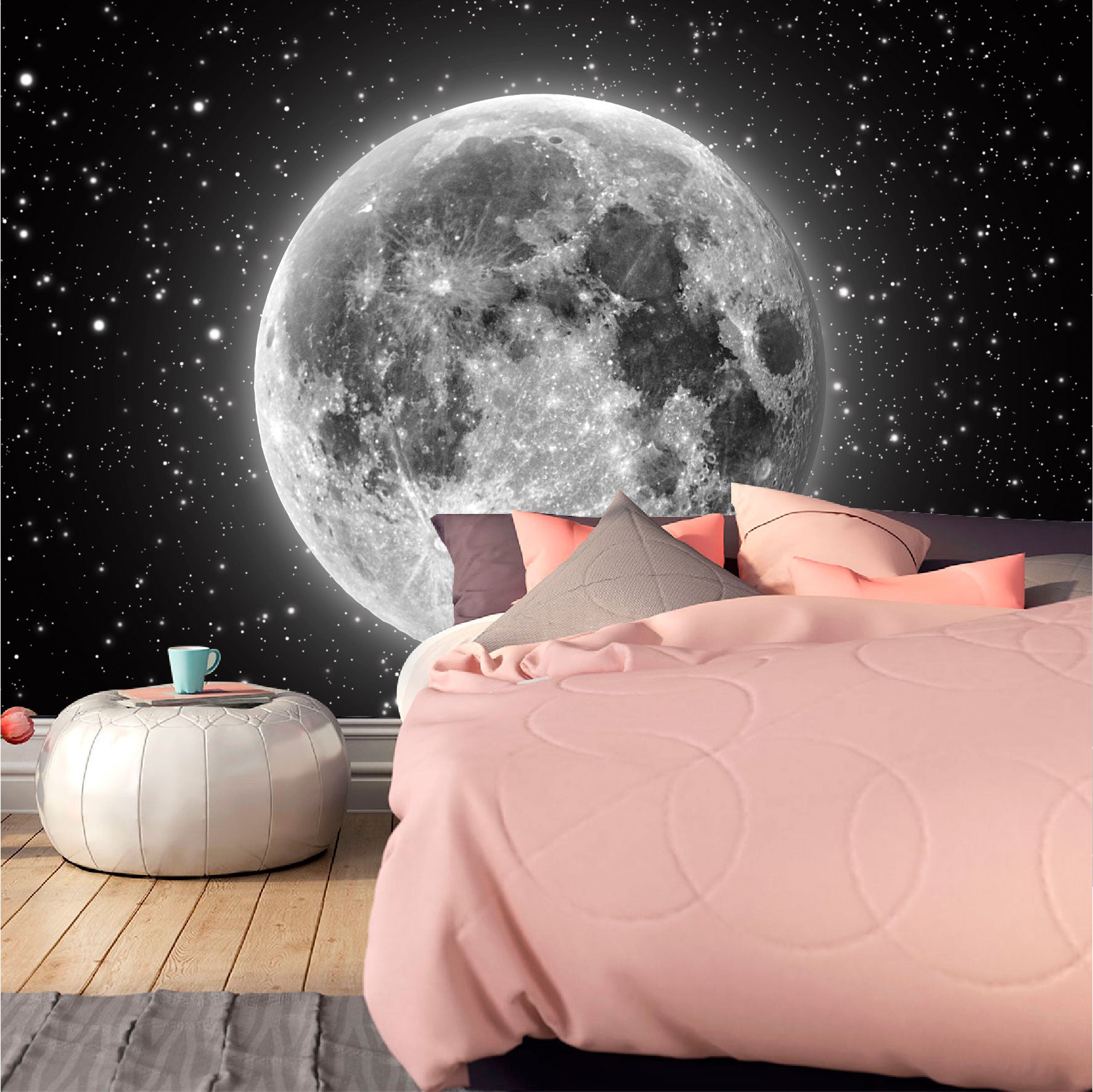 Fotomural Luna llena con estrellas - FM011