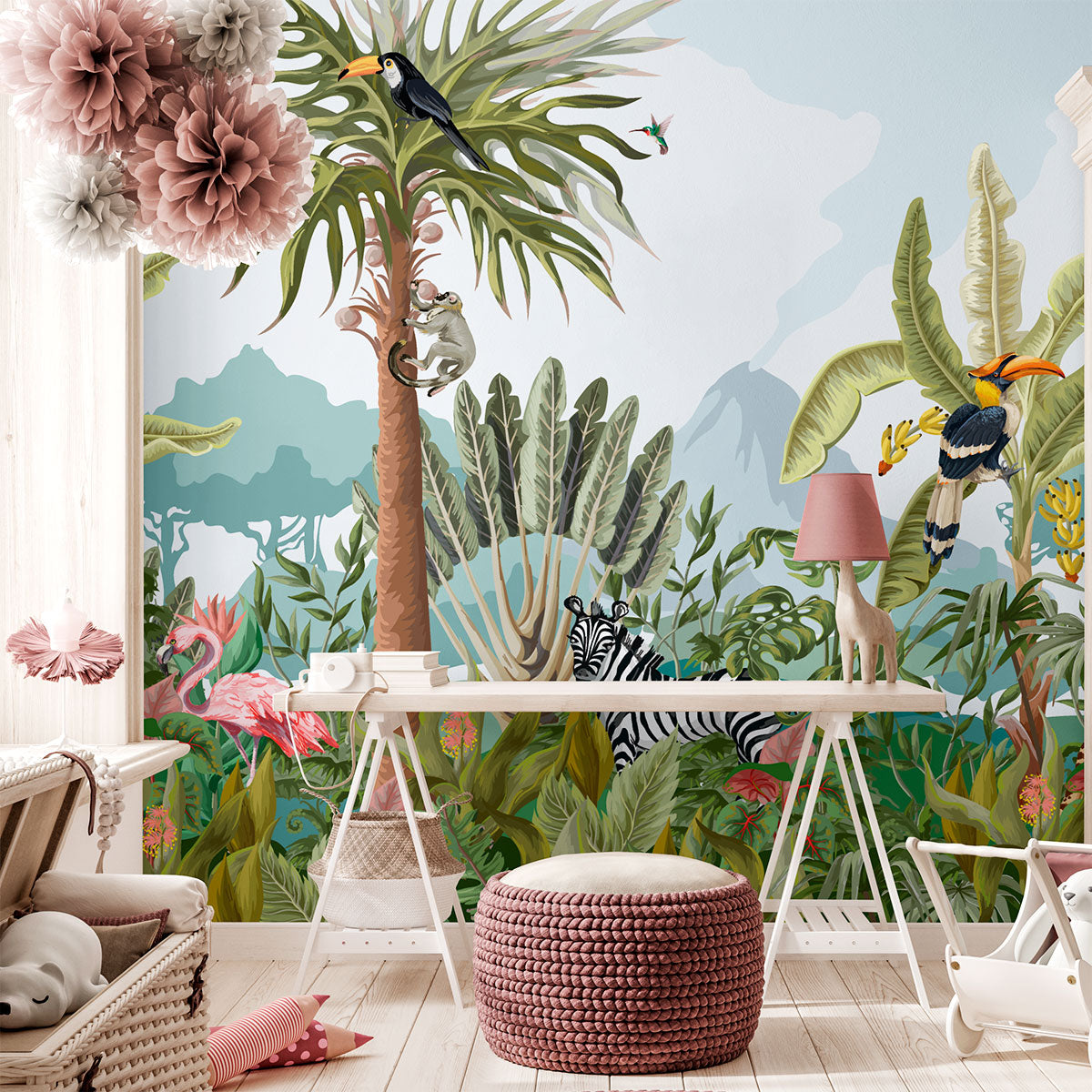 Mural Selva Tropical con Animales - MT133