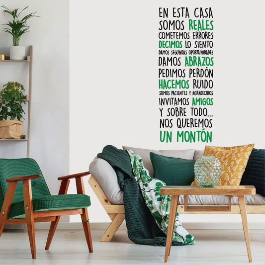 Vinilo Decorativo Frase - En esta casa.. - VDC025