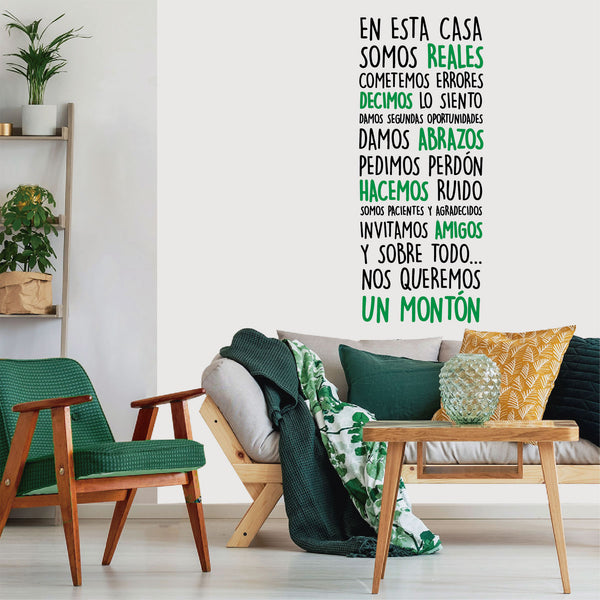 Vinilo Decorativo Frase - En esta casa.. - VDC025
