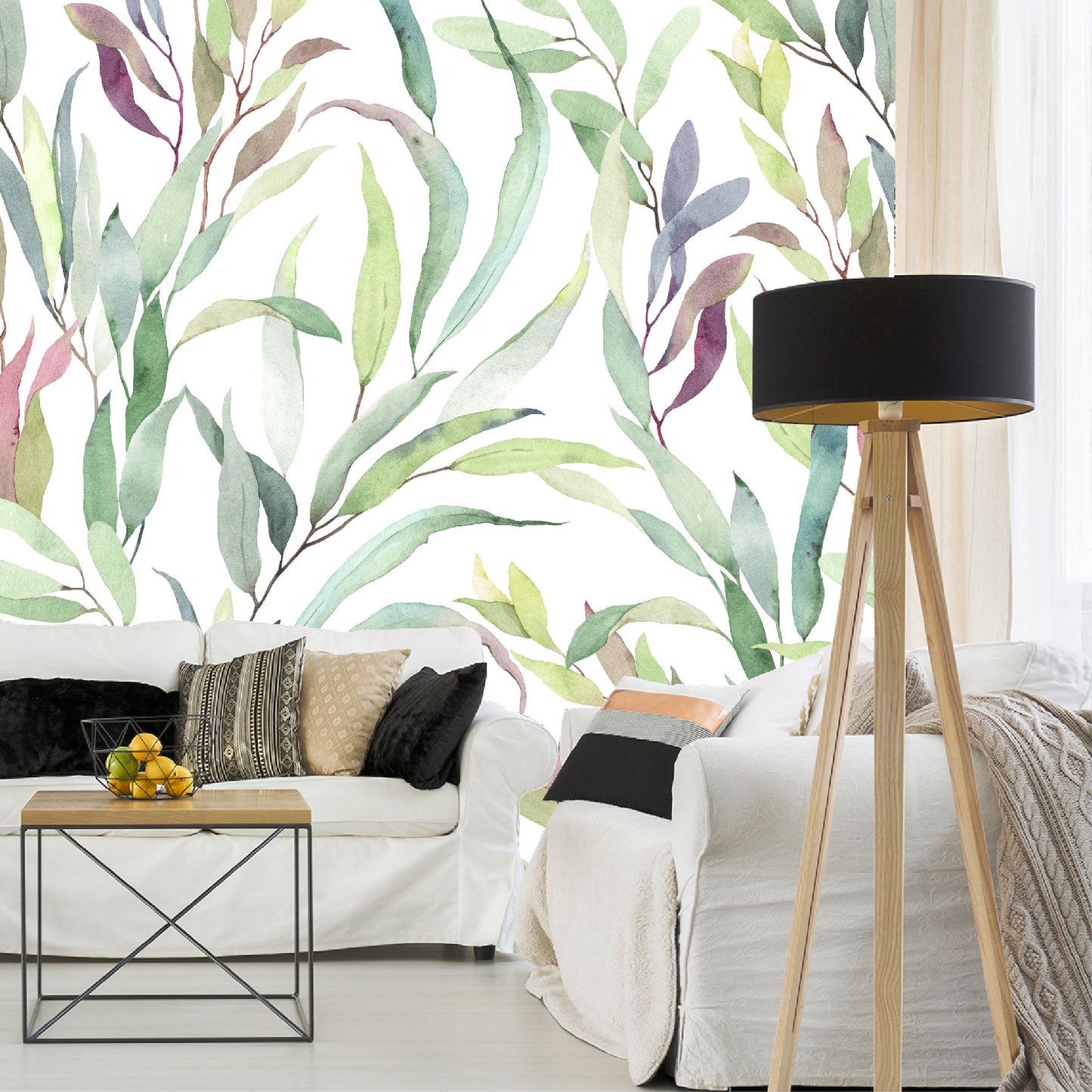 Mural Tropical Hojas Coloridas - MT187