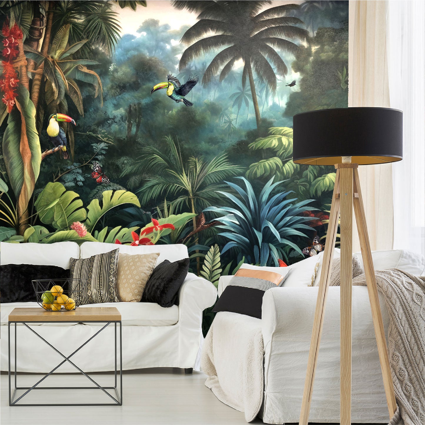 Mural Jungla Tropical con Loros - MT405