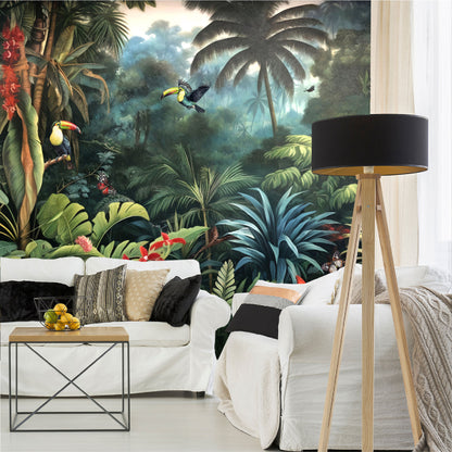 Mural Jungla Tropical con Loros - MT405