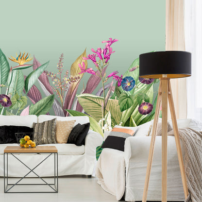 Mural Tropical Flores Coloridas  - MT581