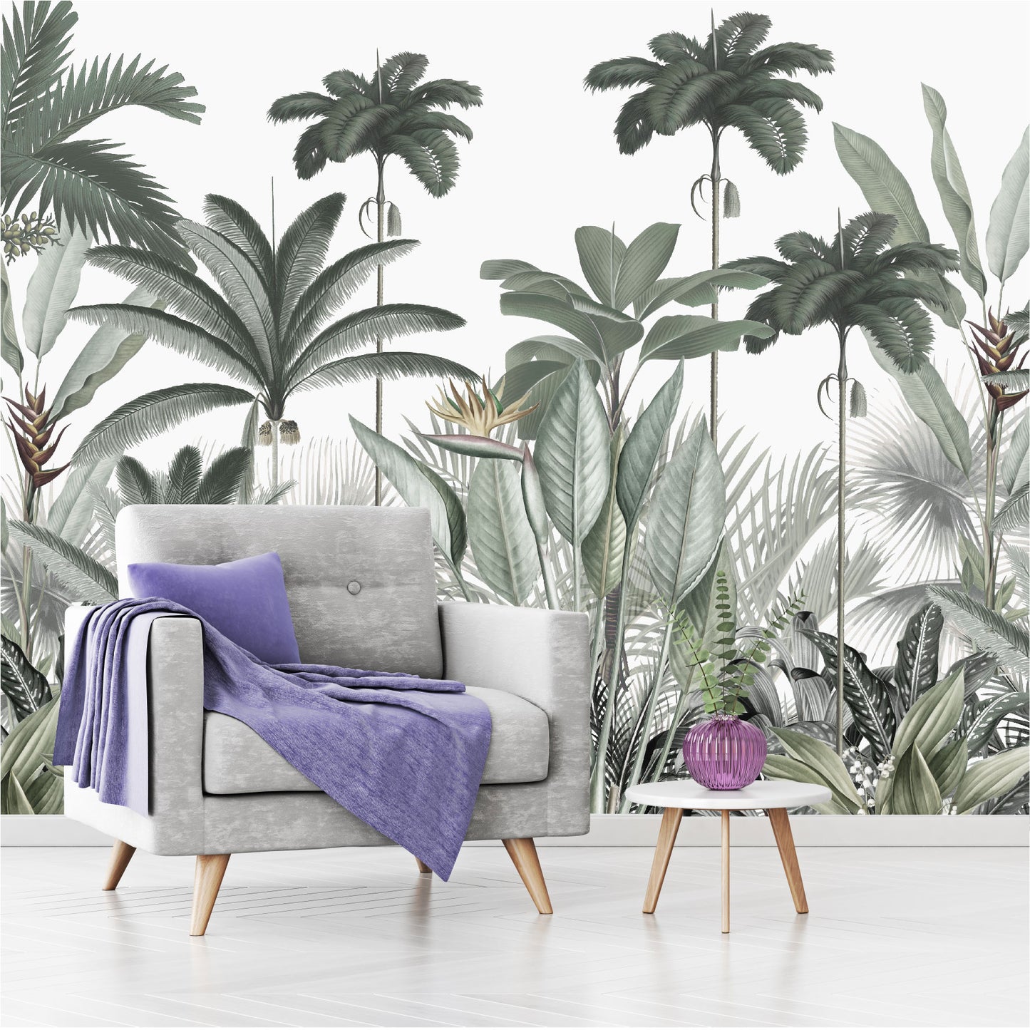 Mural palmeras y hojas tropicales - MT390
