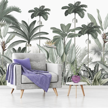 Mural palmeras y hojas tropicales - MT390