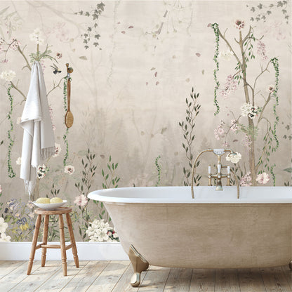Mural Flores con Enredaderas Estilo Vintage - MT192