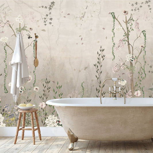 Mural Flores con Enredaderas Estilo Vintage - MT192