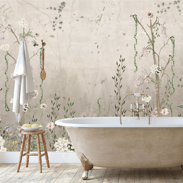 Mural Flores con Enredaderas Estilo Vintage - MT192