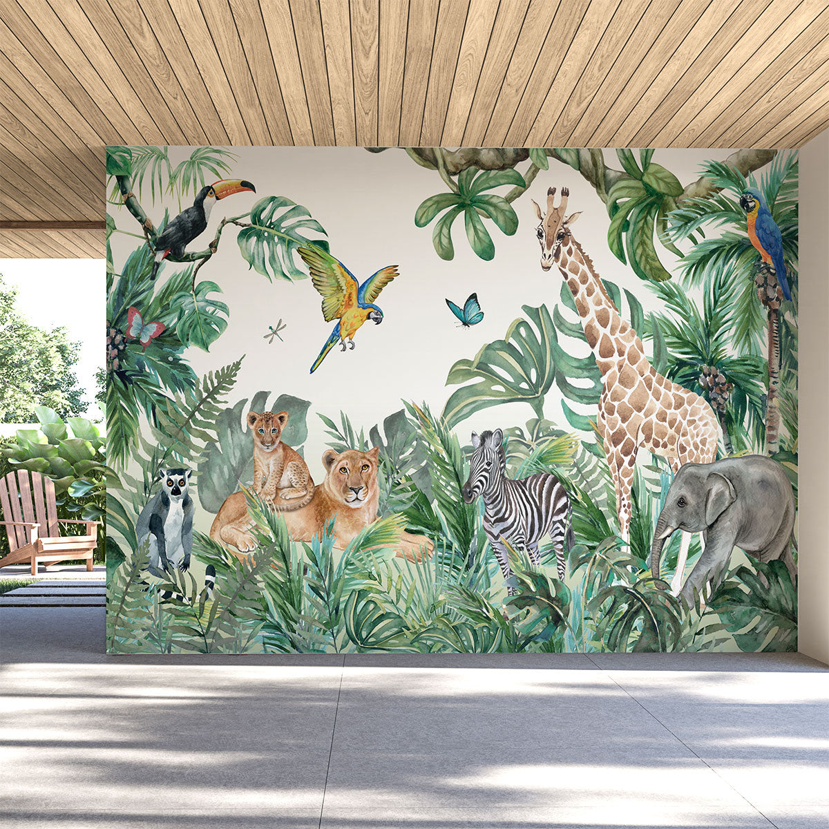 Mural Jungla con Animales del Sabana - MT134