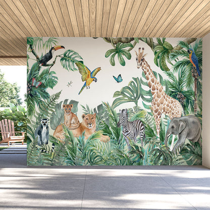 Mural Jungla con Animales del Sabana - MT134