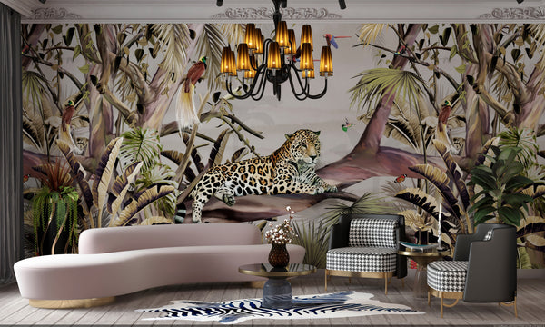 Mural Jaguar en bosque tropical - MT495