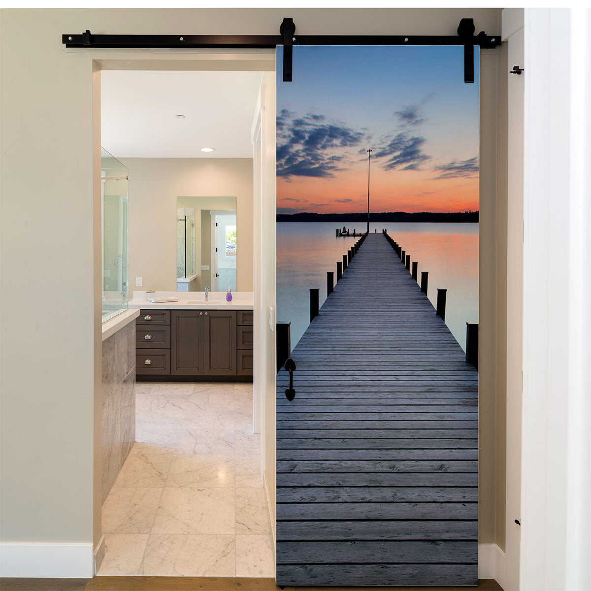 Vinilo Decorativo Para Puertas atardecer en la playa - VP014