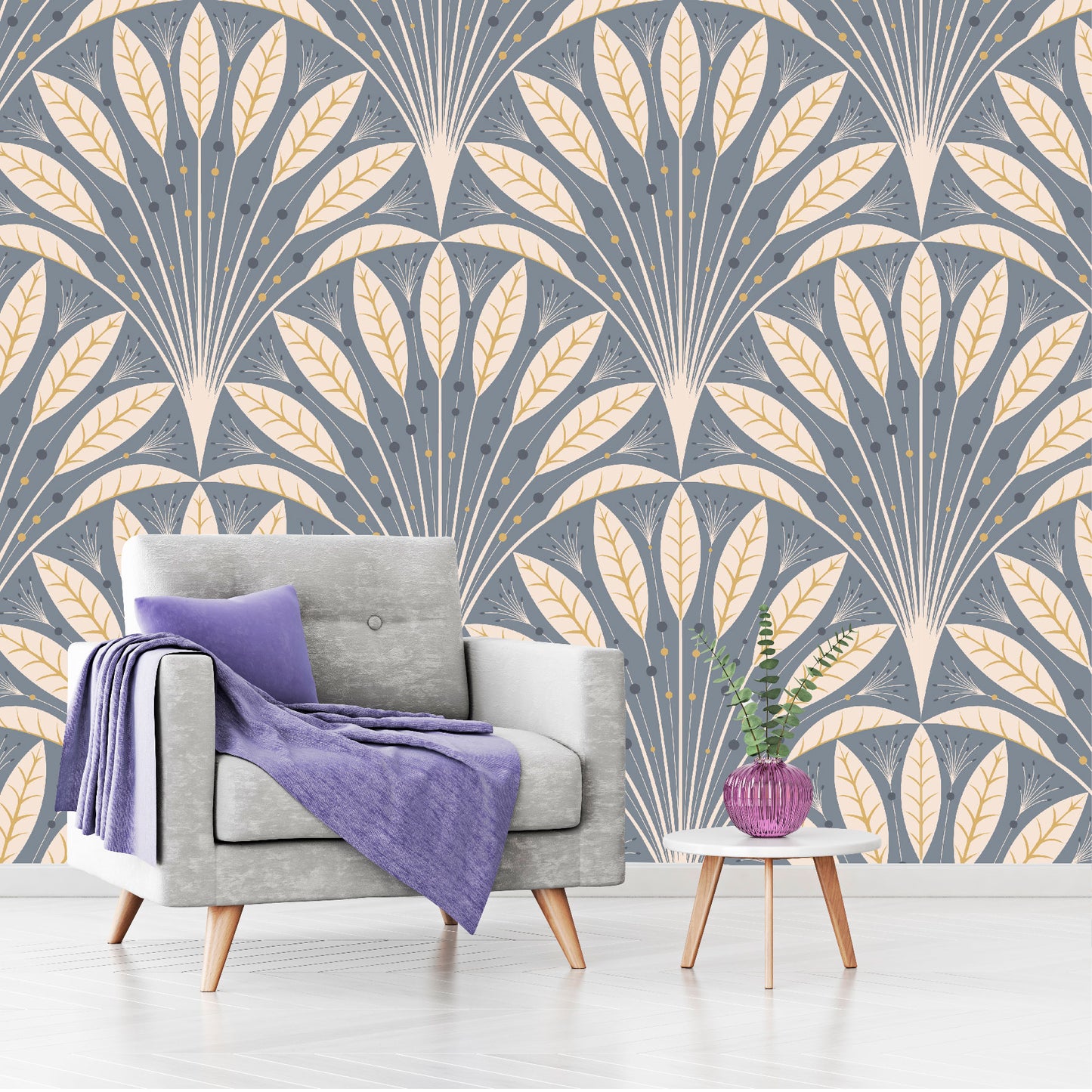 Patrón Hojas Mágicas - MT554 - Gris, Marrón, Beige