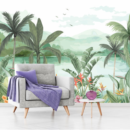 Mural Jungla Tropical Acuarelada - MT573